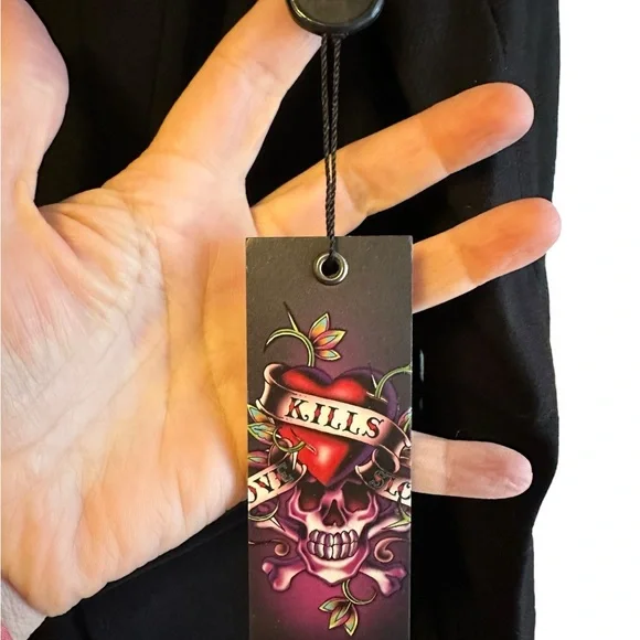 🔥Ed Hardy Christian Audigier Military Double Breasted Blazer SZ M NWT - Picture 10 of 11